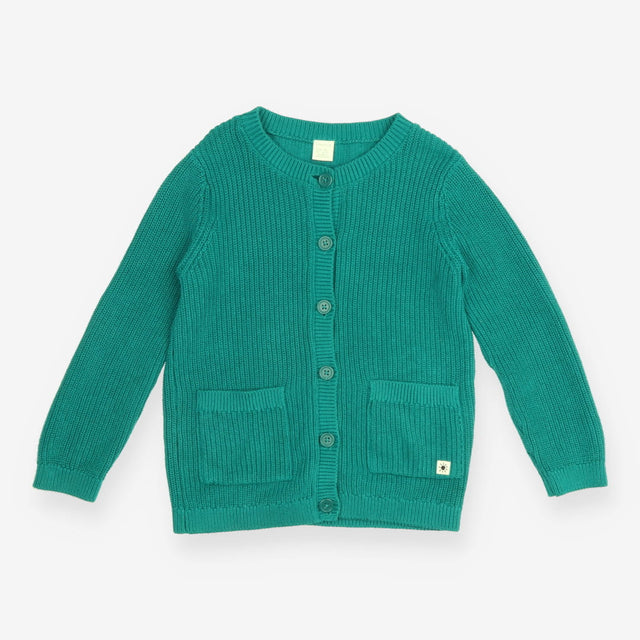 Knit Cardigan Green Forest with Front Pockets