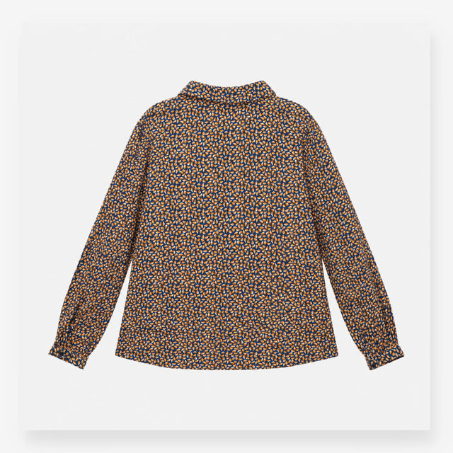 Blouse Navy with Yellow Pattern