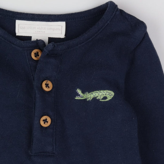 Trousers Grey and T-shirt long sleeves Navy set wi