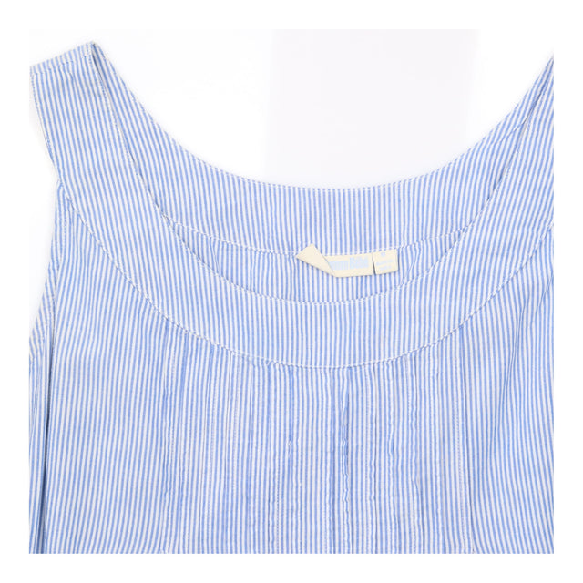 Blue White Stripe 100% Cotton Broderie Anglaise He