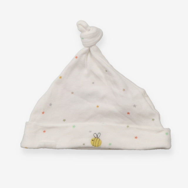 Baby hat white bee stars