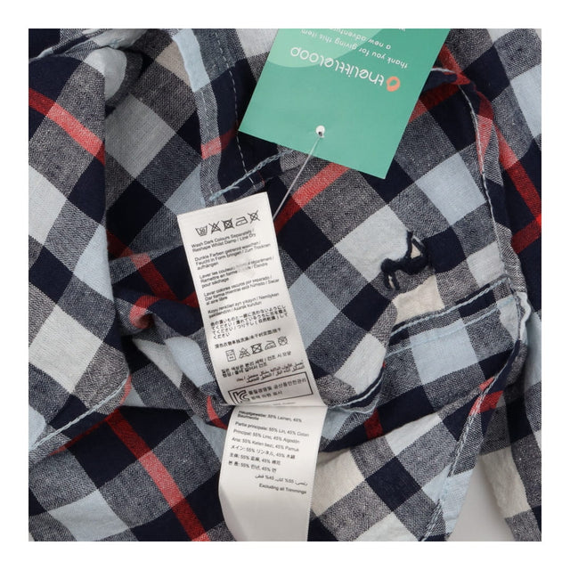 Shirt long sleeve check navy and red
