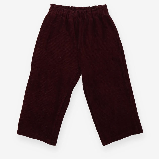 Trousers Dark Purple Pull on Cords with Hearts Bac