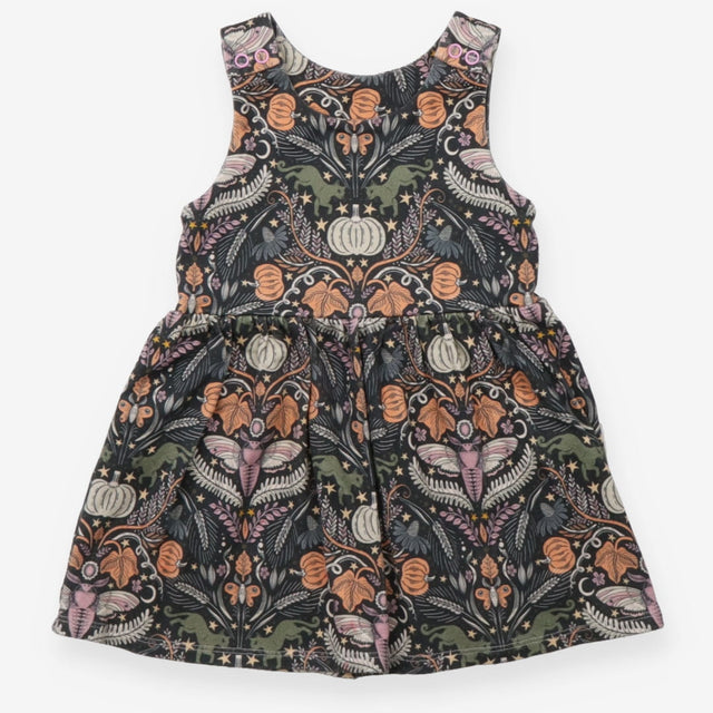 Moth and pumpkin print dress