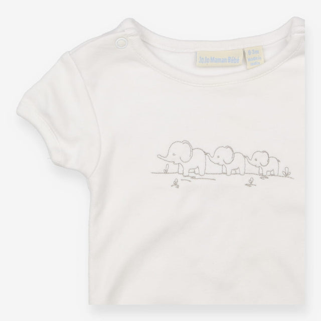 Bodysuit & Dribble Bib Grey Elephants
