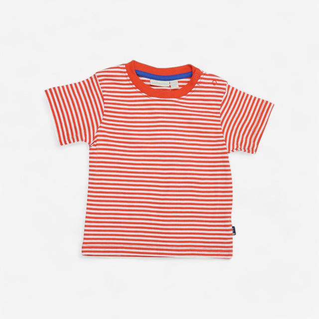 Orange and White Stripe Crew T-shirt