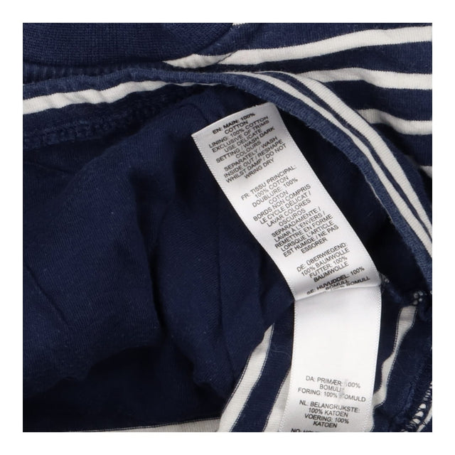 Tee blue white stripe tractor applique LS