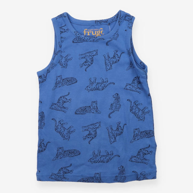 Blue vest with tigers