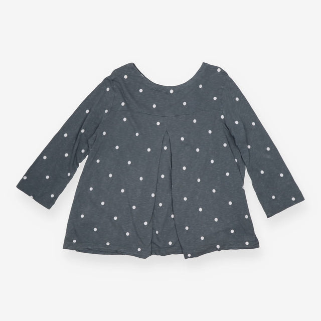 Jersey Top Grey Embroidered Spots Cotton Modal