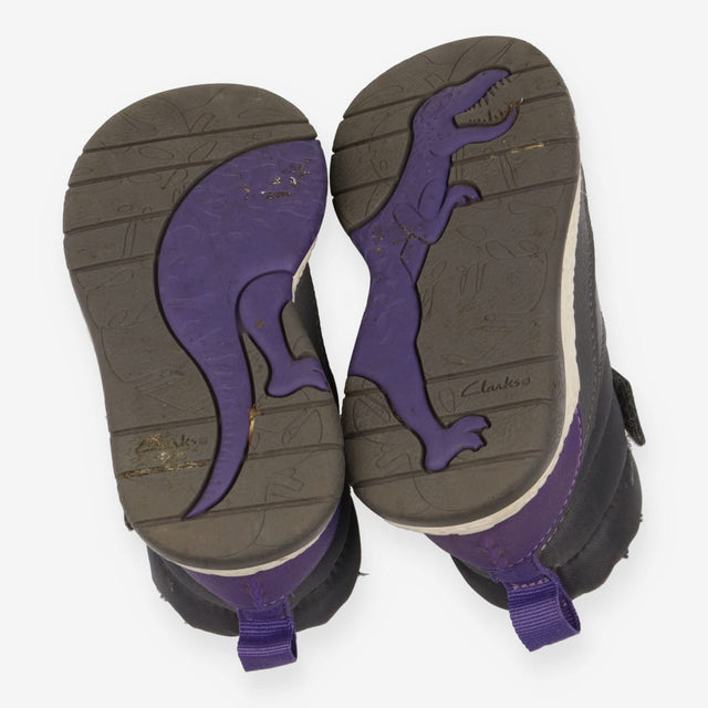 Winter Boots Grey and Purple with Fleece lining