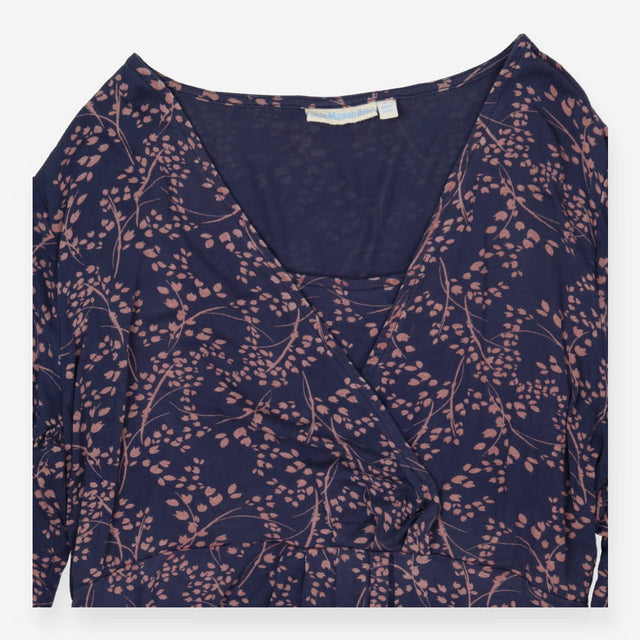 Dress navy blue with pink florals nursing