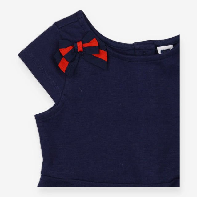 Navy Dress with Bows