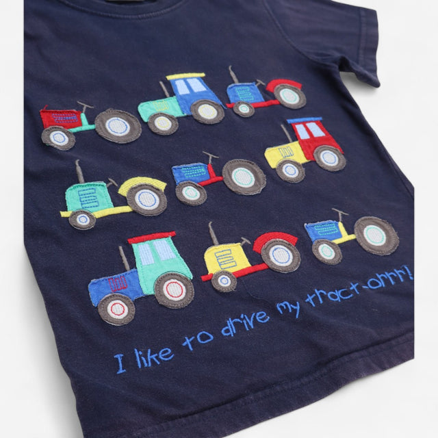 T-shirt navy i like to drive my tracto