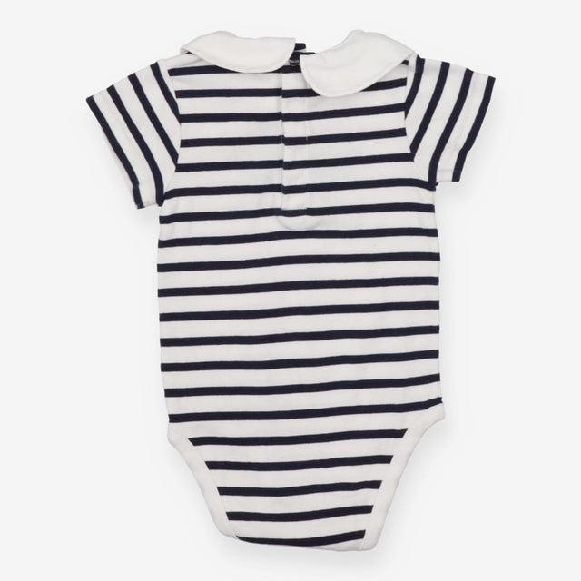 Striped Bodysuit Apple Stitching