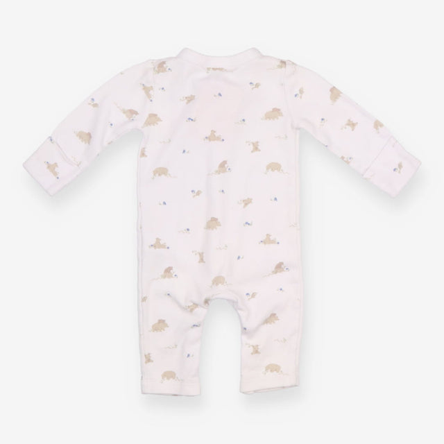 Footless sleepsuit white with baby bear
