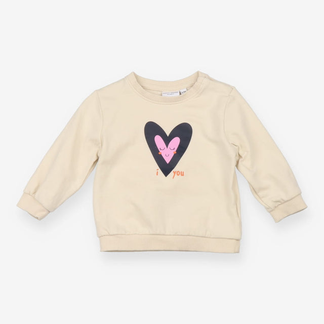 Jersey Sweater Cream I <3 You with Hearts