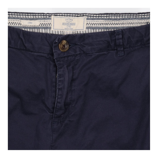 Chino Trousers in Navy Stretch Cotton with Slim Le