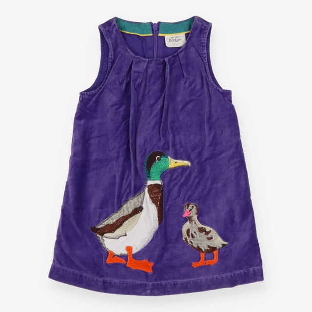 Pinafore dress purple mallards velour