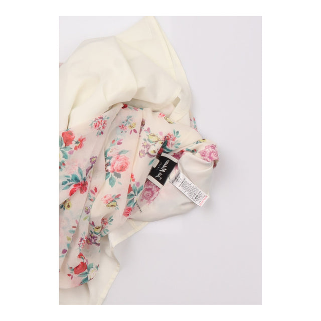Midi Pleated Skirt Ecru and Pink Floral