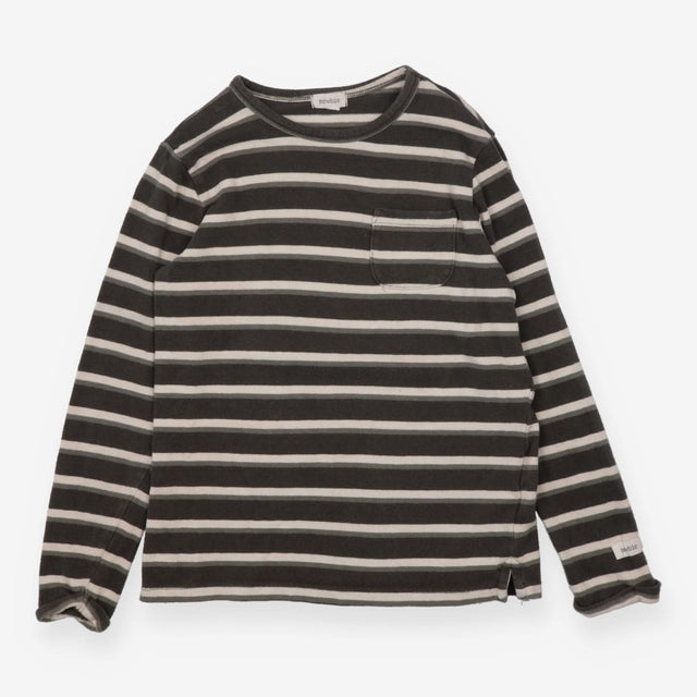 T-shirt Long Sleeve Green and Cream Stripe