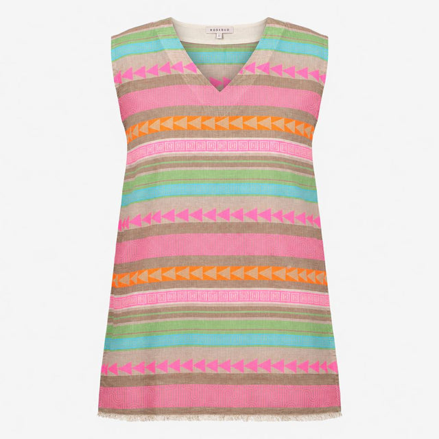 Dress Rosebud Rose and Rose Geometric Embroidered