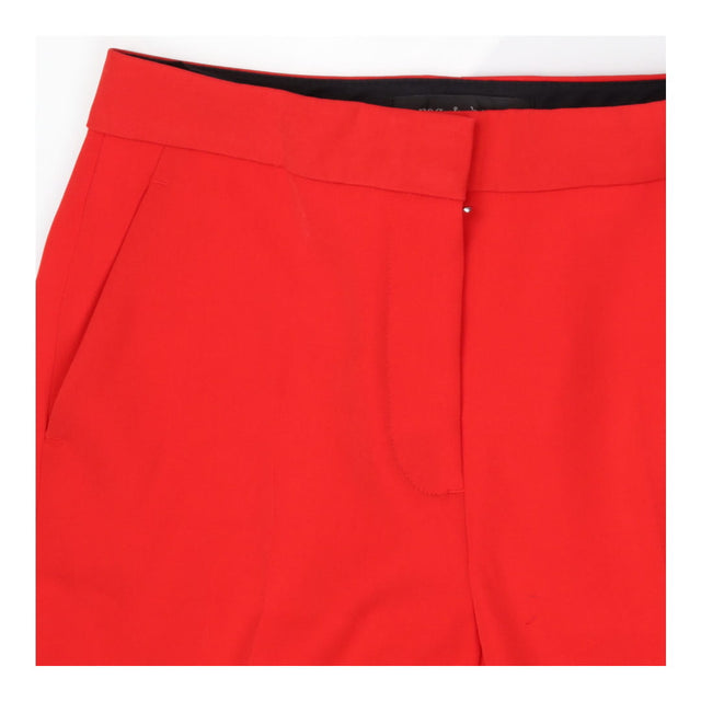 Cherry Red Tailored Straight Leg Smart Trousers