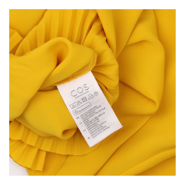Mustard Yellow Pleated Hem Long Sleeve Blouse