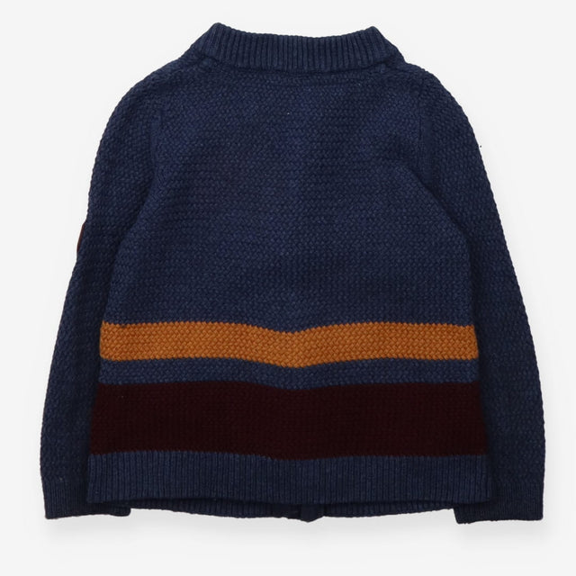 Navy Cardigan with Stripes
