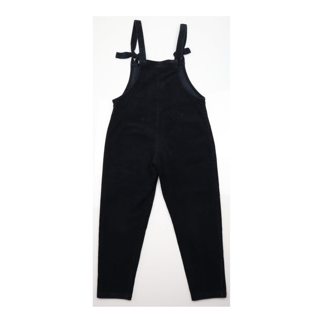 Black Organic Cotton Tie Strap Dungarees
