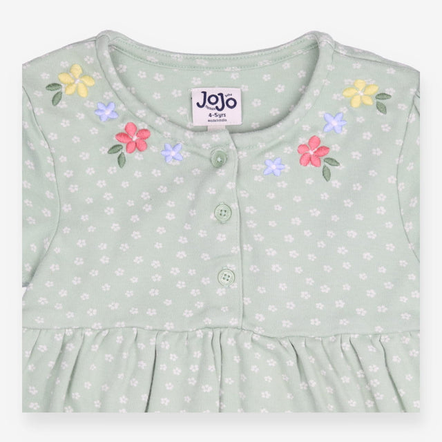 Dress Short Sleeve Green Bunny, Mouse and Guinea P