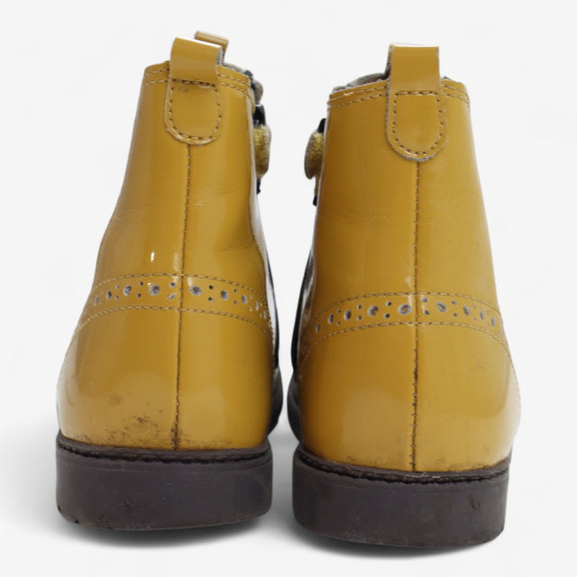 Yellow Chelsea boots with side zips