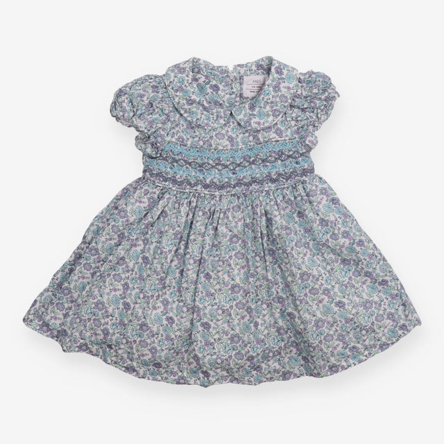 Dress Short Sleeve Blue and Purple Floral