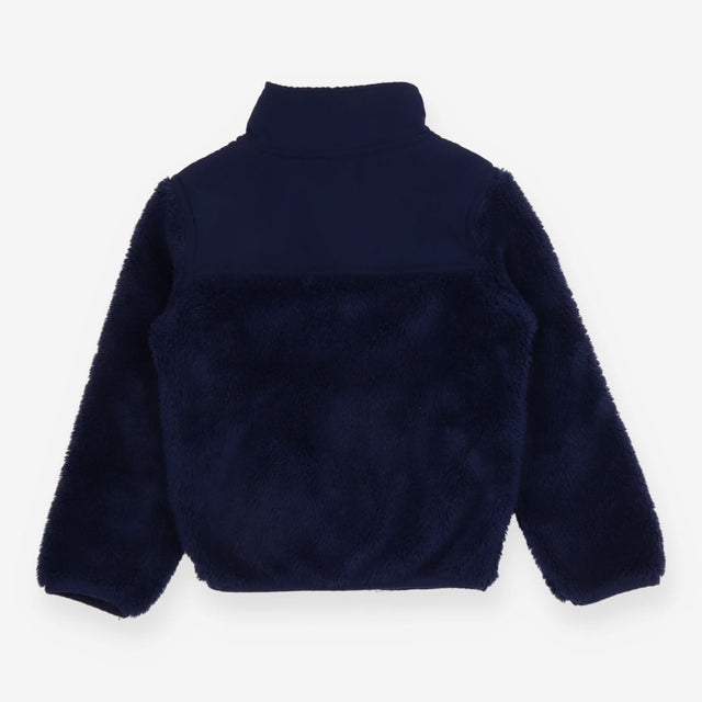 Jacket fleece navy with green zip