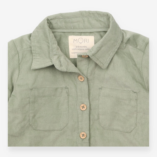 Shirt long sleeved cord green