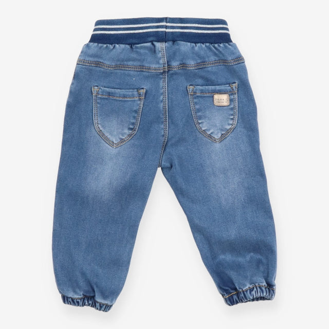 Baby jeans elastic waist heart pocket