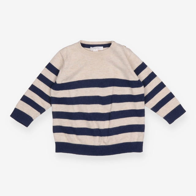 Sweater Knit Navy Stripe