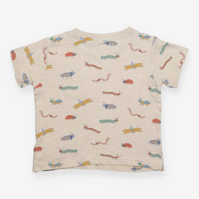 Tee Cream with Bugs Prints and Rust Pocket