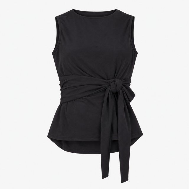 Black Maternity and Nursing Wrap Vest Top