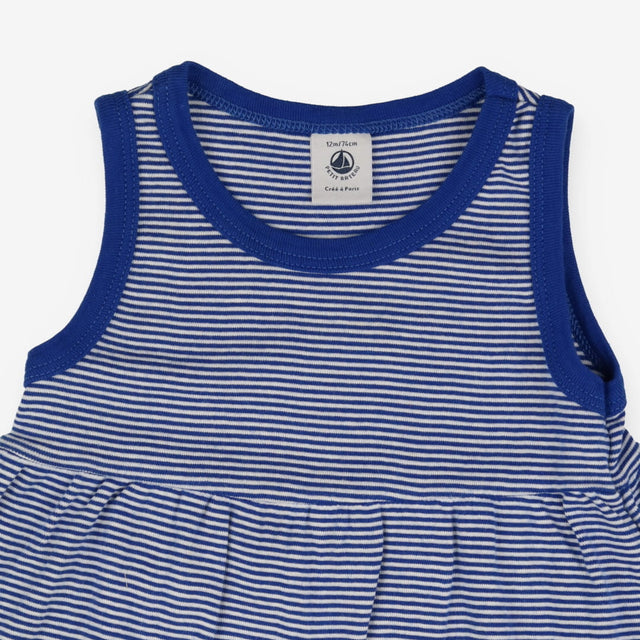 Dress Sleeveless Blue Stripe