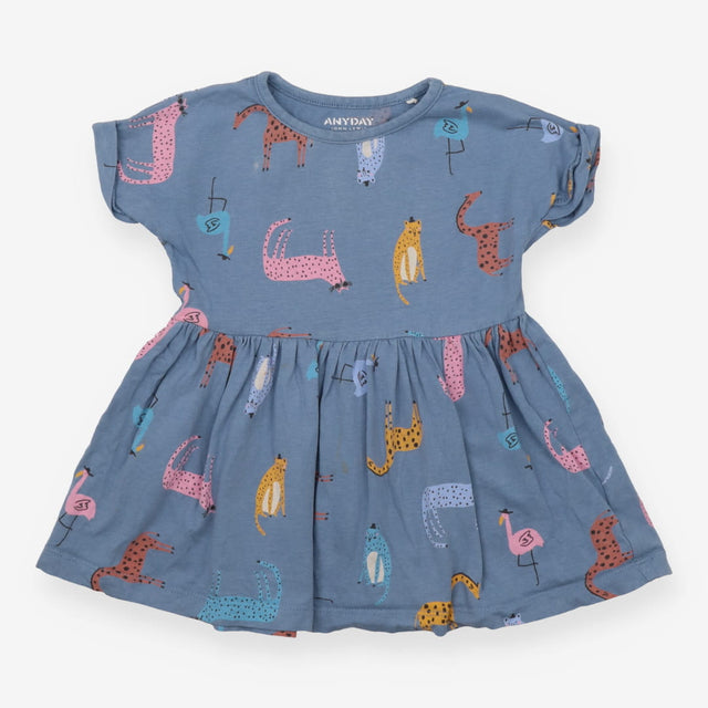 Dress Jersey Blue Spotted Animals
