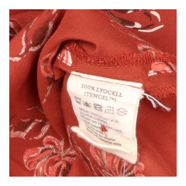 Midi Dress Rust Floral TENCEL V Neck