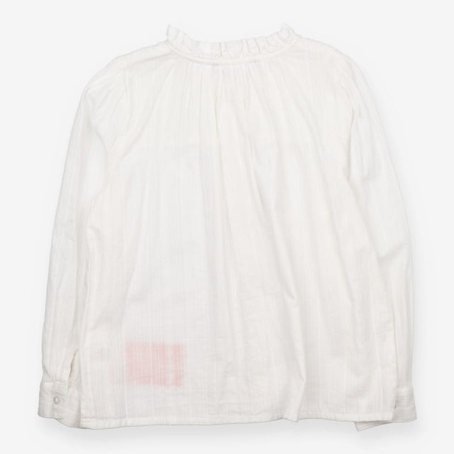 Blouse Long Sleeved Ruffle White