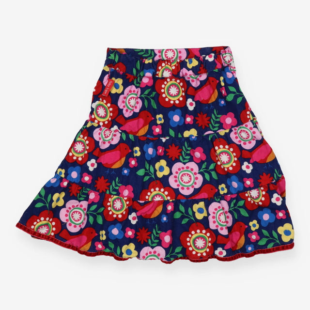 Skirt cord tiered blue bold flowers
