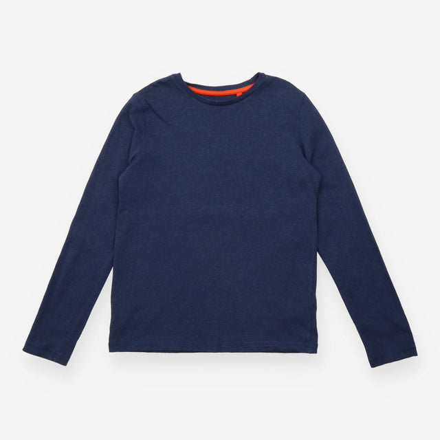 Tee LS blue orange neck lining