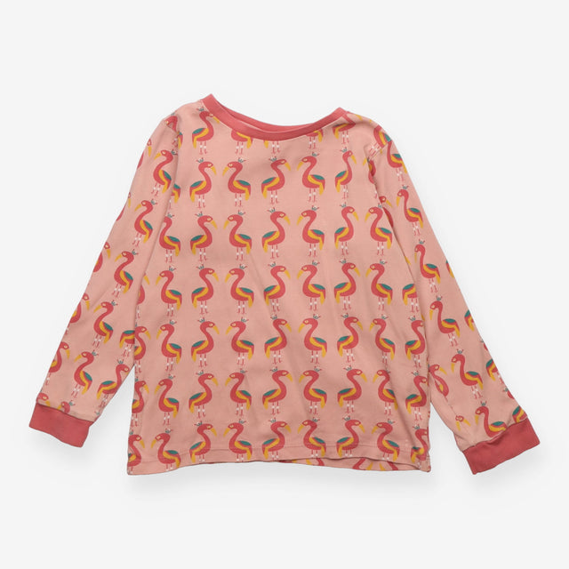 T-Shirt Long Sleeve Pink Flamingos