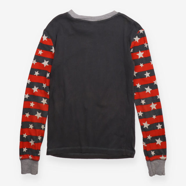 Pyjamas top grey bat with stripe stars sleeves