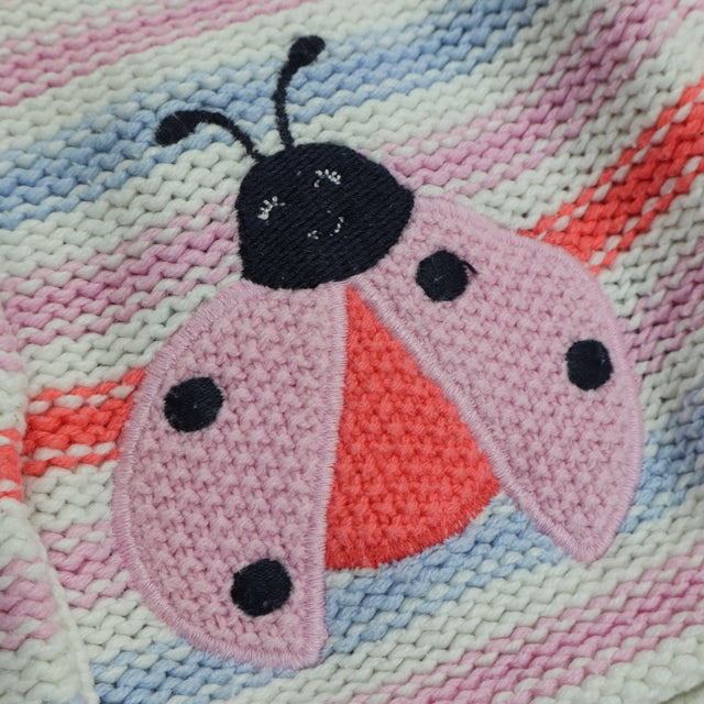 Cardigan Knit Striped Happy Ladybirds