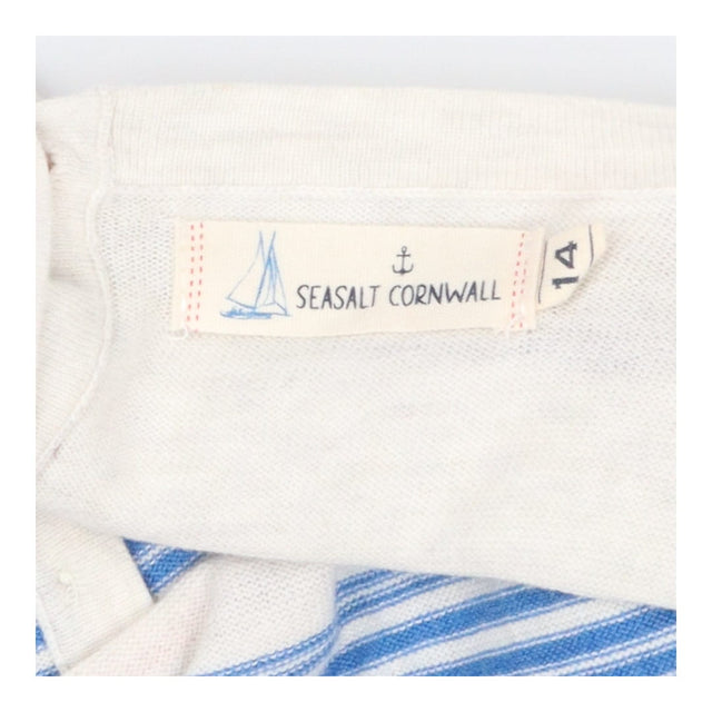 Striped Knit Sweater Cream Blue Red