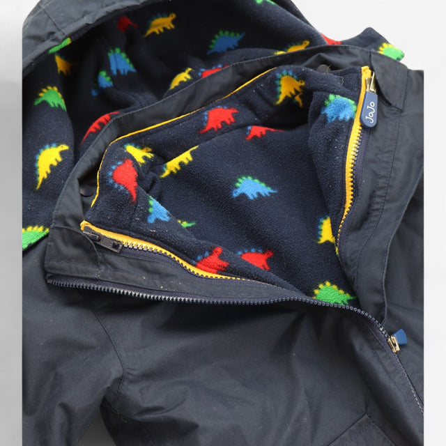 Raincoat navy detachable dinosaur fleece lined
