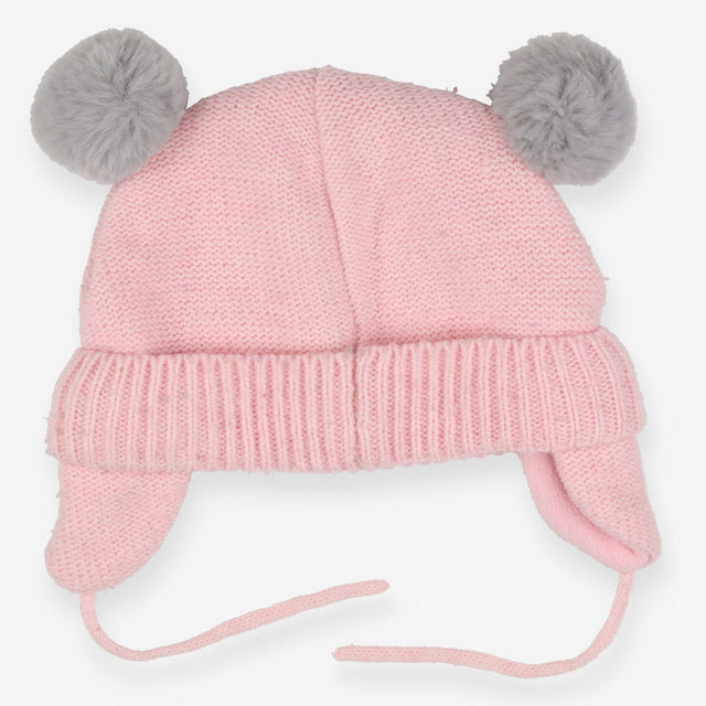 Hat knitted pink mouse
